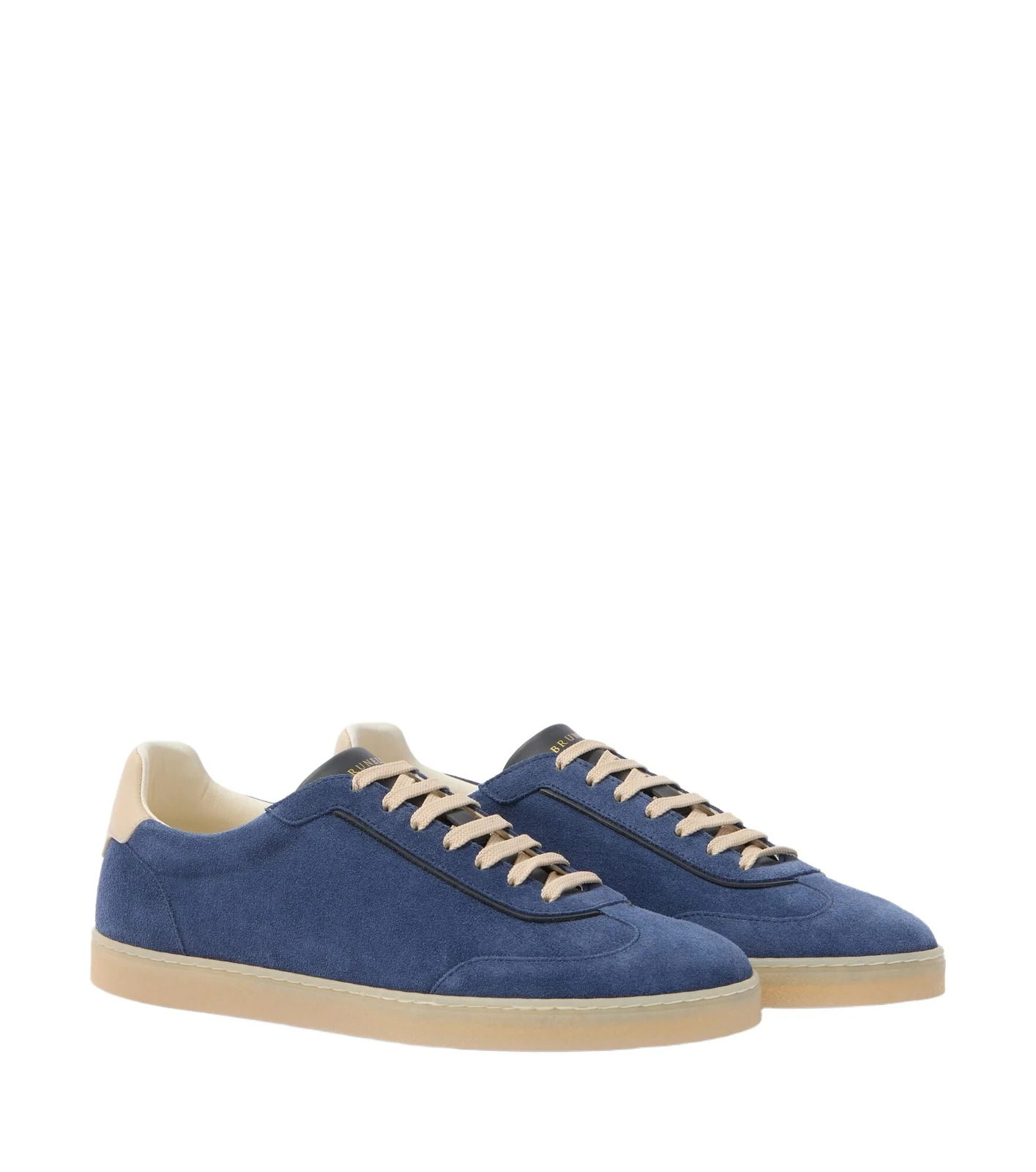 Leather-trimmed suede sneakers