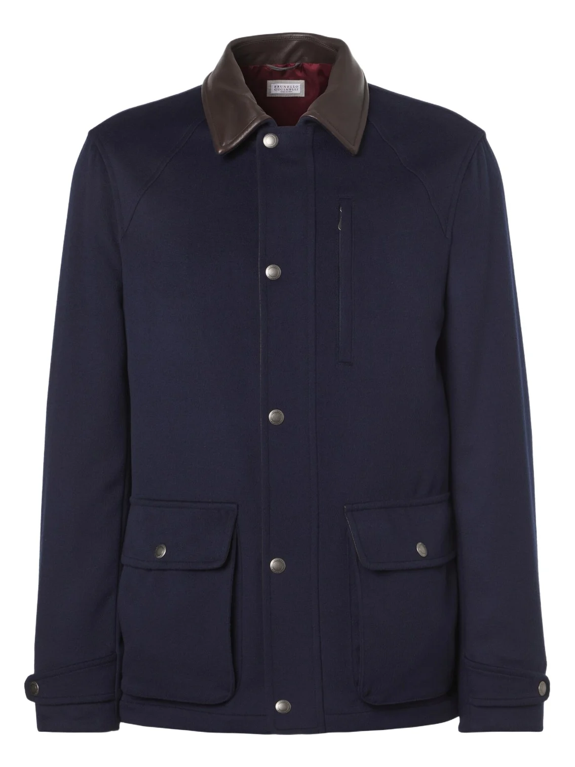 Leather-trimmed wool jacket Leather-trimmed wool jacket