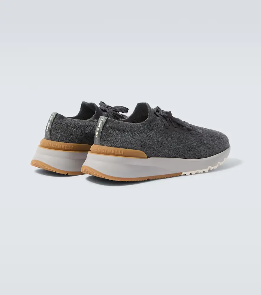 Brunello Cucinelli Leather-trimmed sneakers | Thumbnail 2