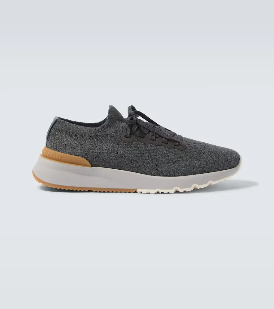 Brunello Cucinelli Leather-trimmed sneakers | Thumbnail 5