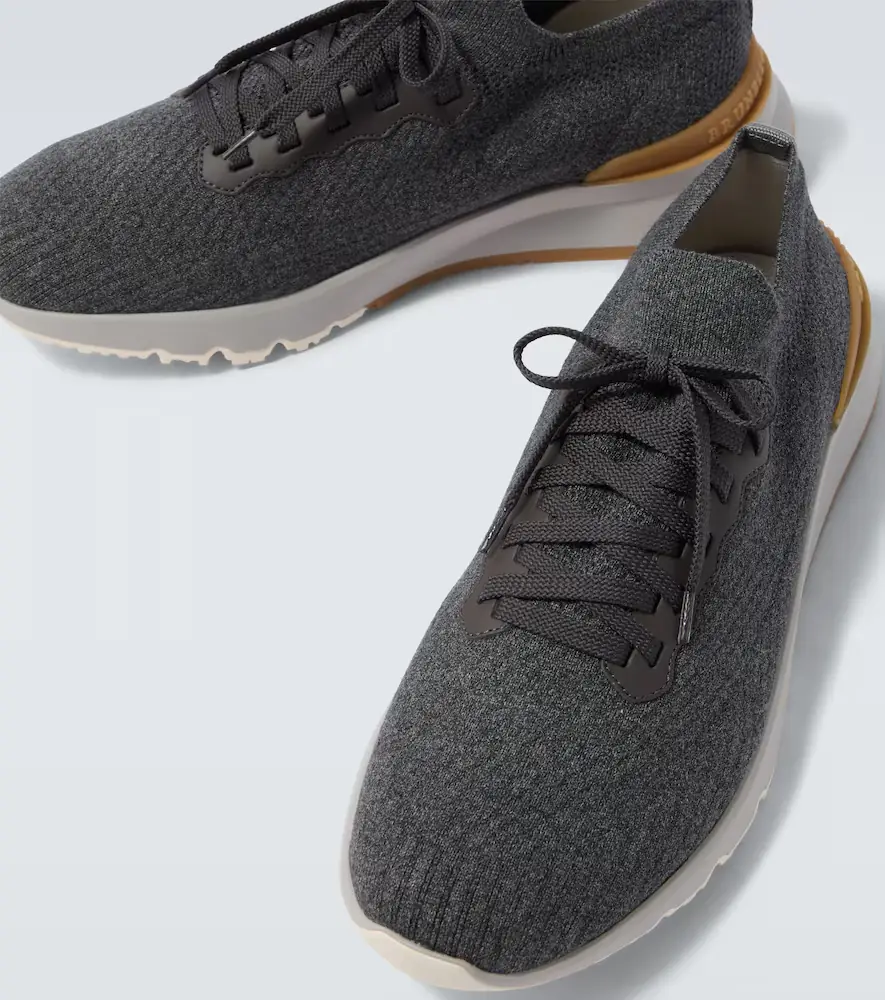 Brunello Cucinelli Leather-trimmed sneakers | Thumbnail 6