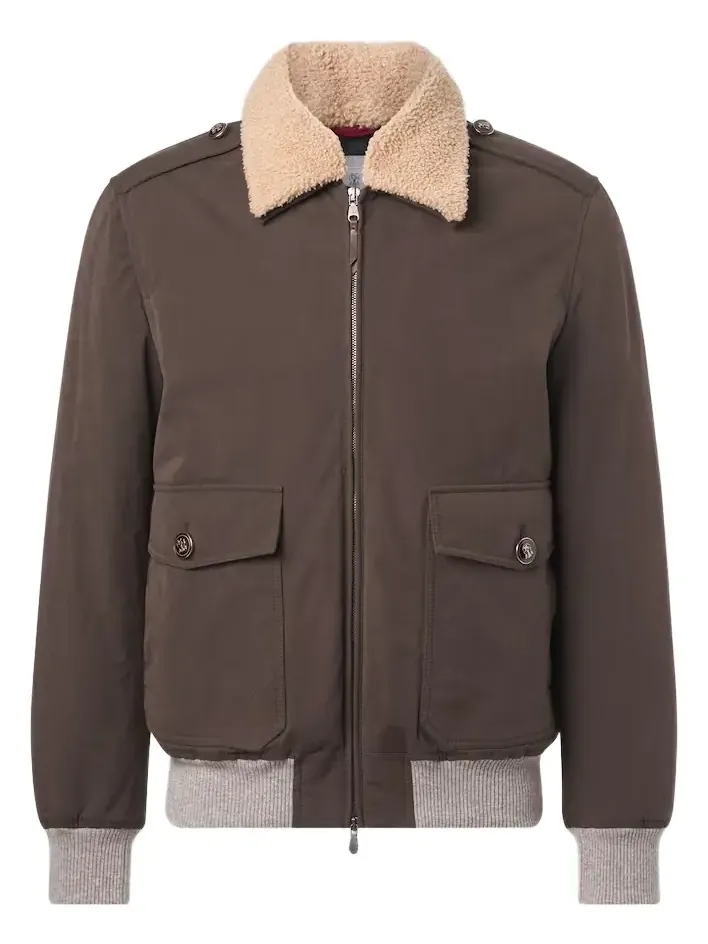 Shearling-trimmed blouson jacket Shearling-trimmed blouson jacket