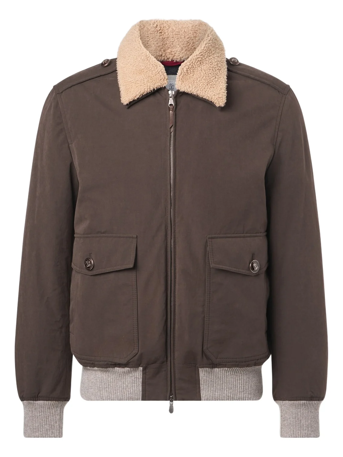 Shearling-trimmed blouson jacket Shearling-trimmed blouson jacket