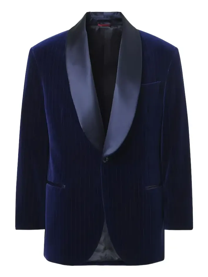 Pinstripe cotton velvet tuxedo jacket Pinstripe cotton velvet tuxedo jacket