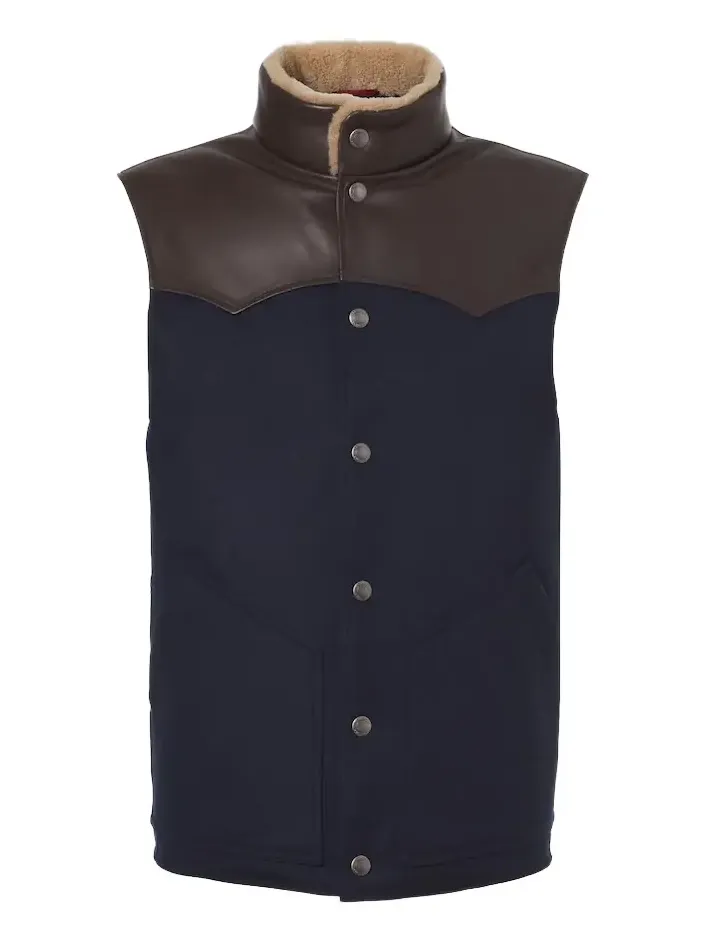 Shearling-trimmed wool vest Shearling-trimmed wool vest