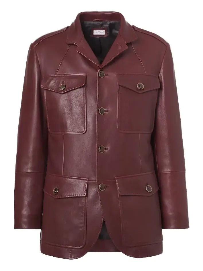 Brunello Cucinelli Leather field jacket