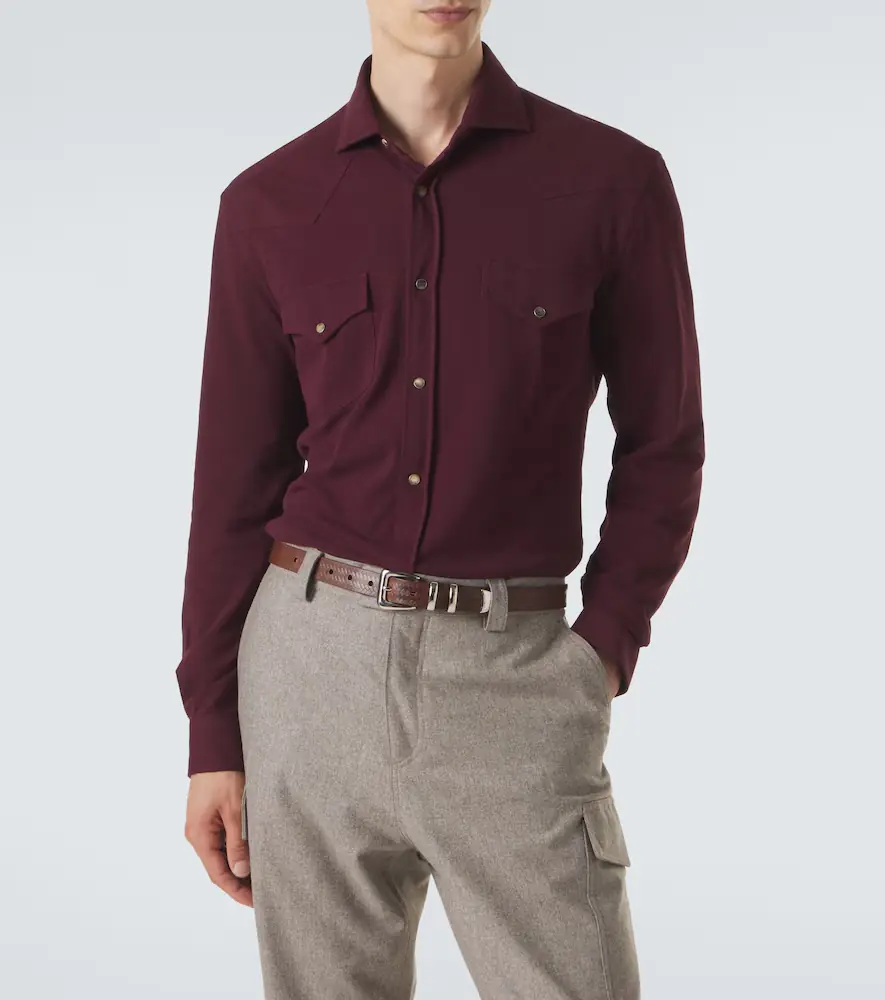 Brunello Cucinelli Cotton piqué shirt | Thumbnail 3