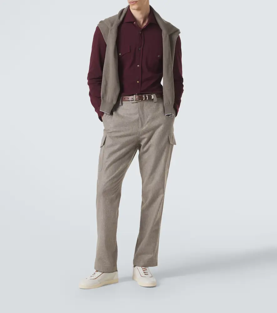 Brunello Cucinelli Cotton piqué shirt | Thumbnail 4