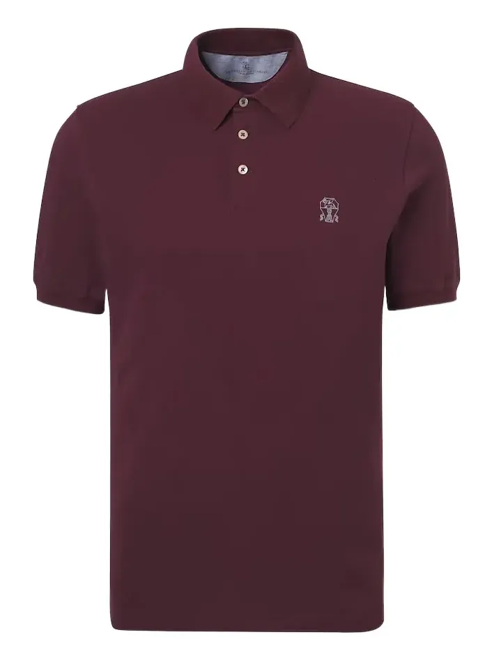 Brunello Cucinelli Logo cotton piqué polo shirt