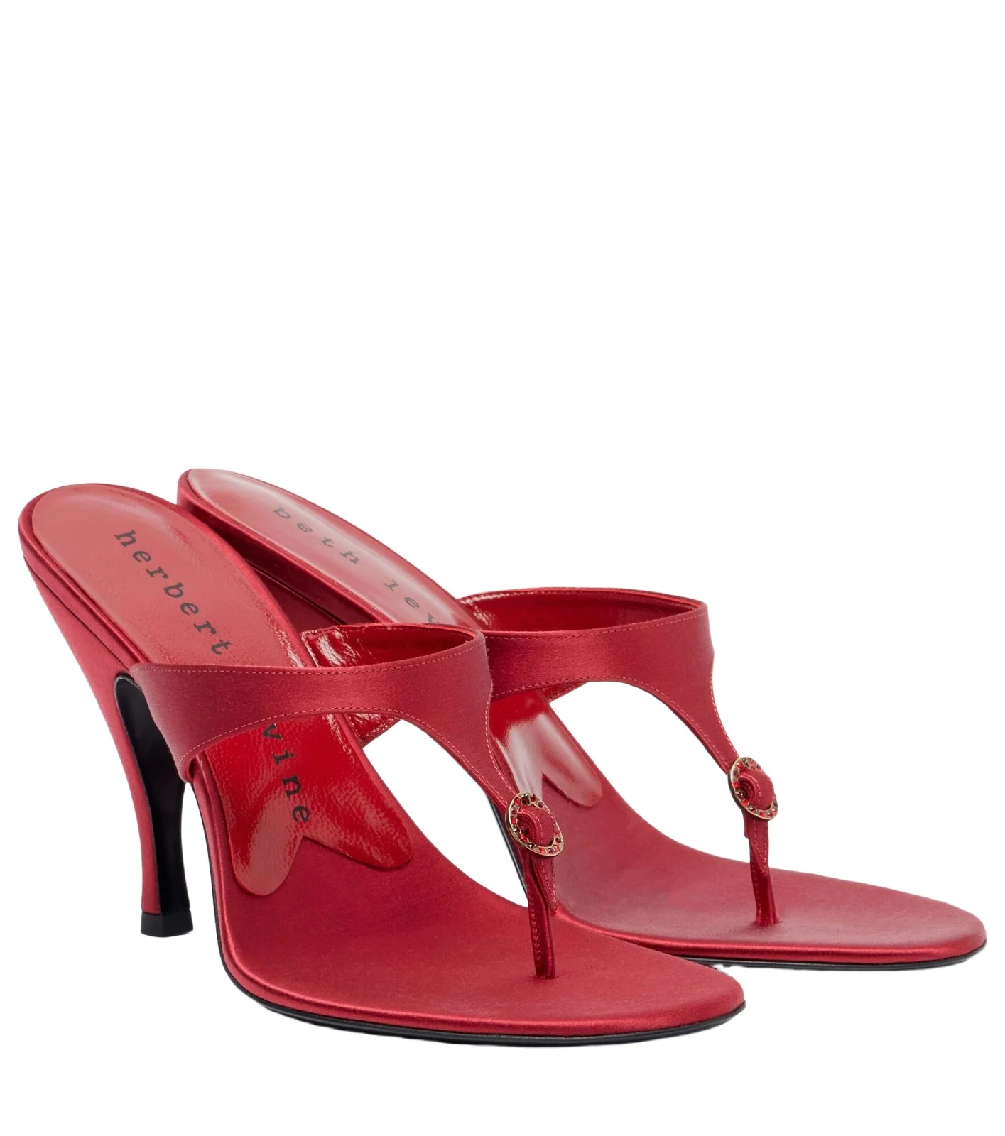 Kiss And Tell embellished satin thong sandals Kiss And Tell embellished satin thong sandals