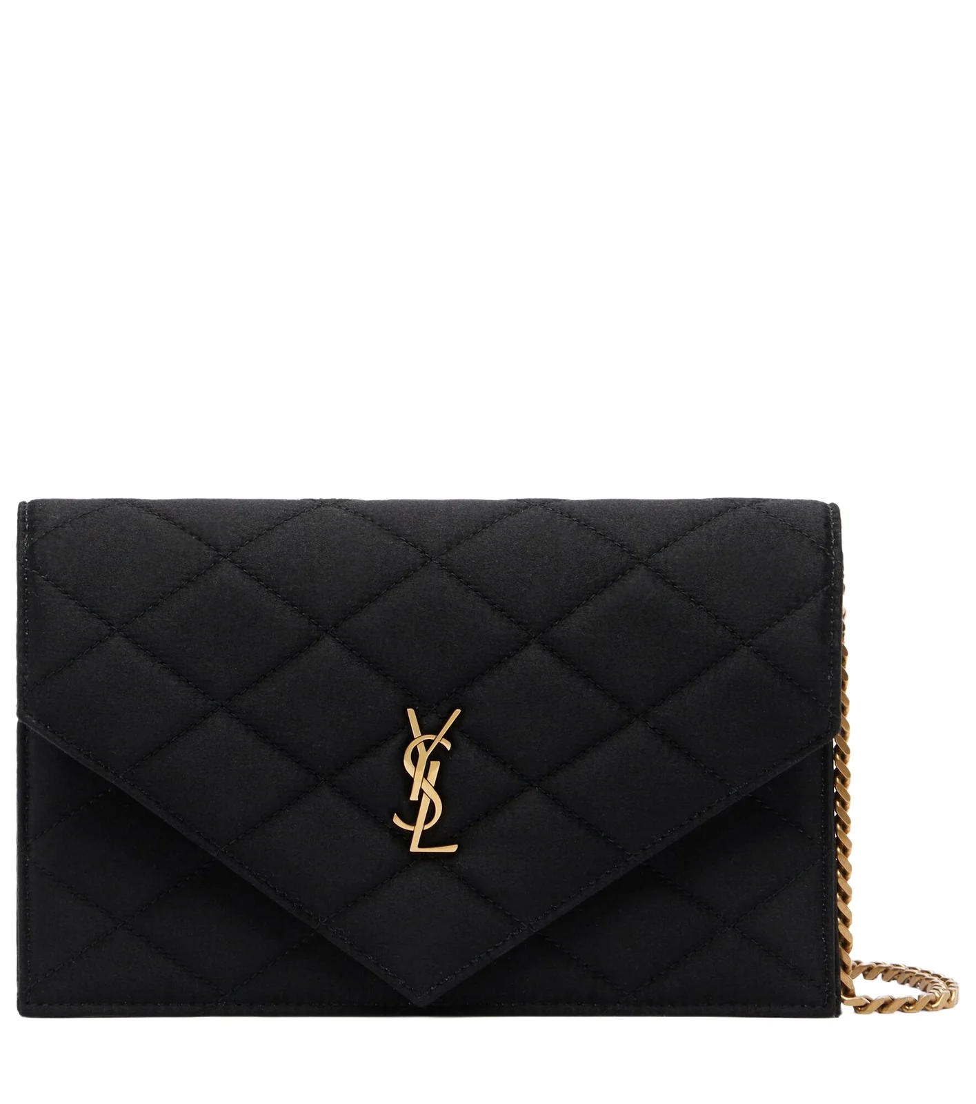 Paris Mini quilted satin wallet on chain Paris Mini quilted satin wallet on chain