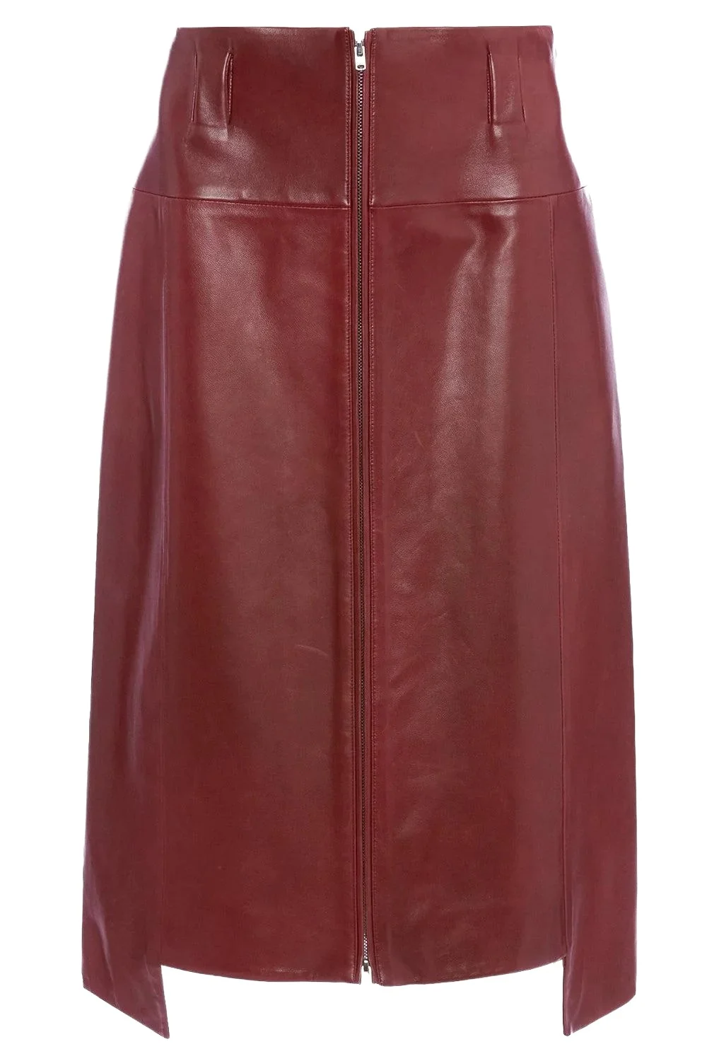Victoria Beckham Zip-Front Leather Skirt