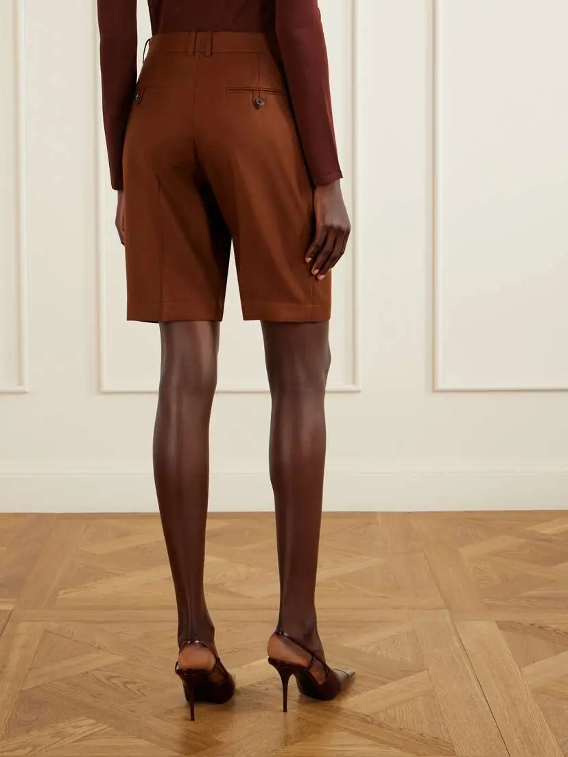Saint Laurent Pleated Cashmere Shorts | Thumbnail 4