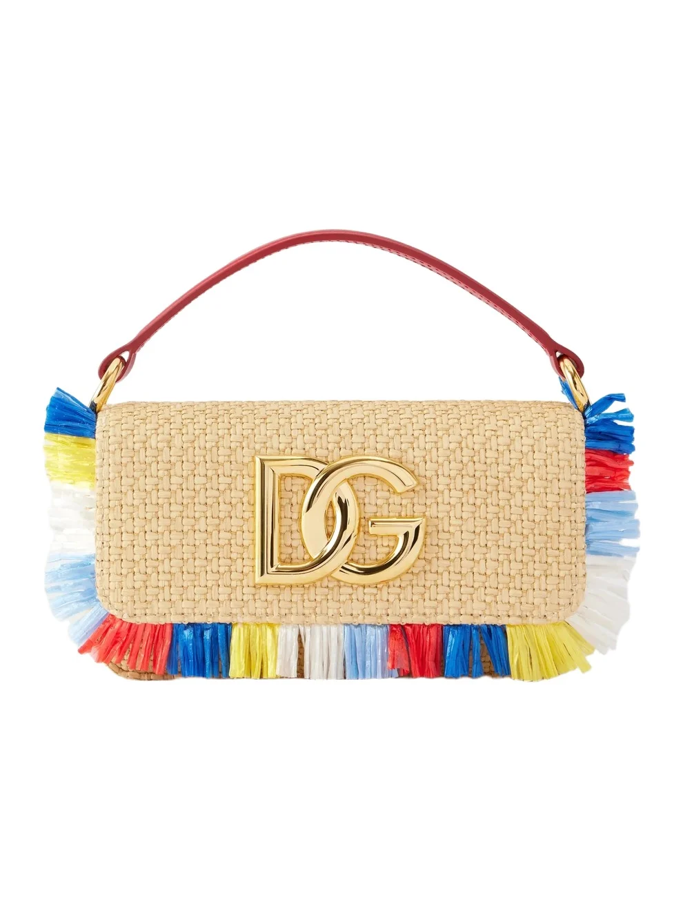 3.5 Logo-embellished Fringed Leather-trimmed Raffia Shoulder Bag