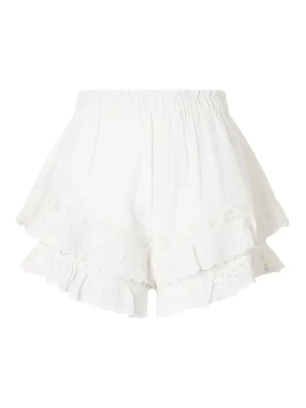 Eliza Embroidered Cotton-blend Shorts Eliza Embroidered Cotton-blend Shorts