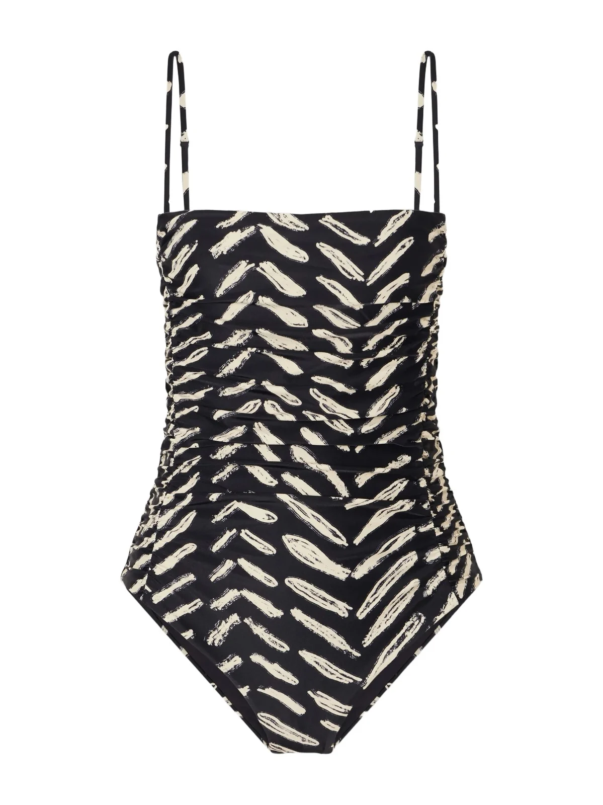 Whispering Tides Ruched Printed Recycled Stretch-jersey One-piece Whispering Tides Ruched Printed Recycled Stretch-jersey One-piece