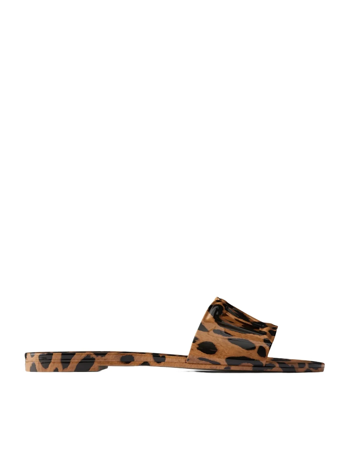 Dolce & Gabbana Bianca Logo-embossed Leopard-print Rubber Flats