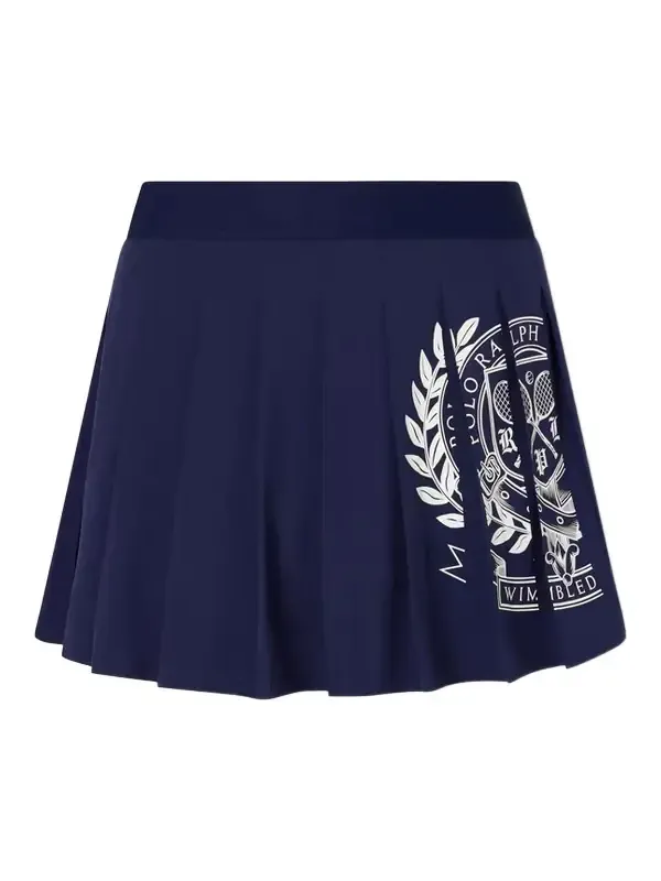 Polo Ralph Lauren + Wimbledon Pleated Logo-printed Crepe Mini Skirt