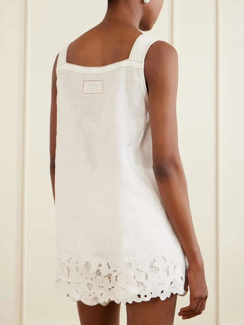 Vita Kin Galatea Broderie Anglaise-trimmed Linen Mini Dress | Thumbnail 3 Vita Kin Galatea Broderie Anglaise-trimmed Linen Mini Dress | Thumbnail 3