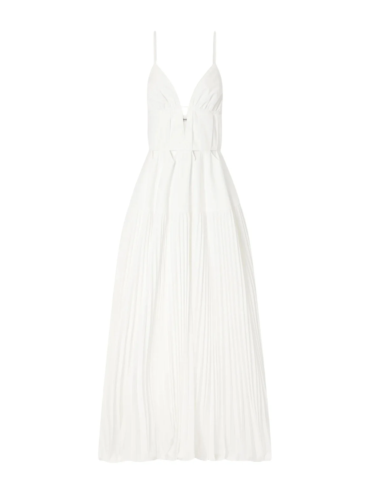 Selene Cut-out Pleated Poplin Maxi Dress Selene Cut-out Pleated Poplin Maxi Dress