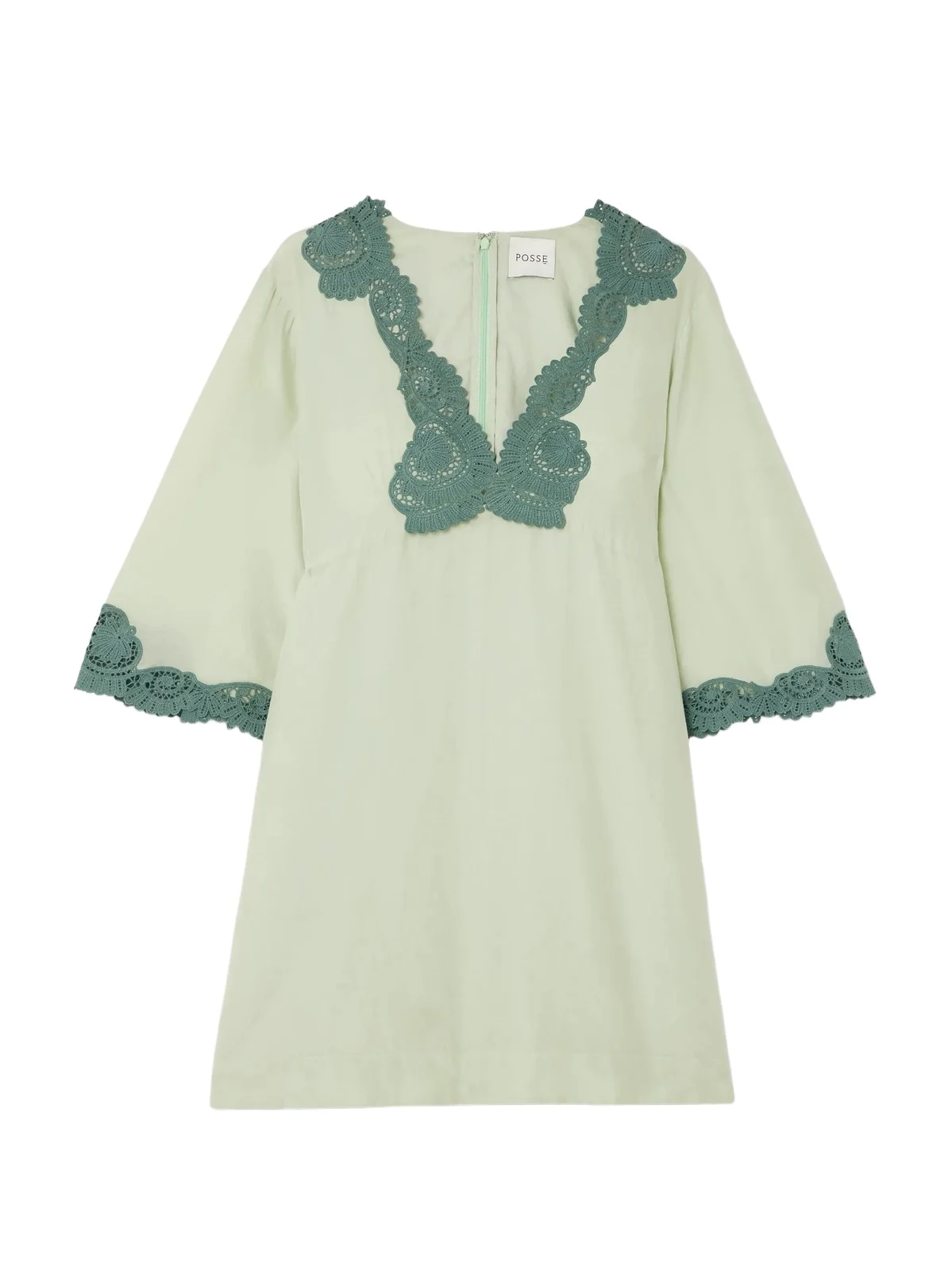 Darya Lace-trimmed Cotton And Silk-blend Mini Dress Darya Lace-trimmed Cotton And Silk-blend Mini Dress