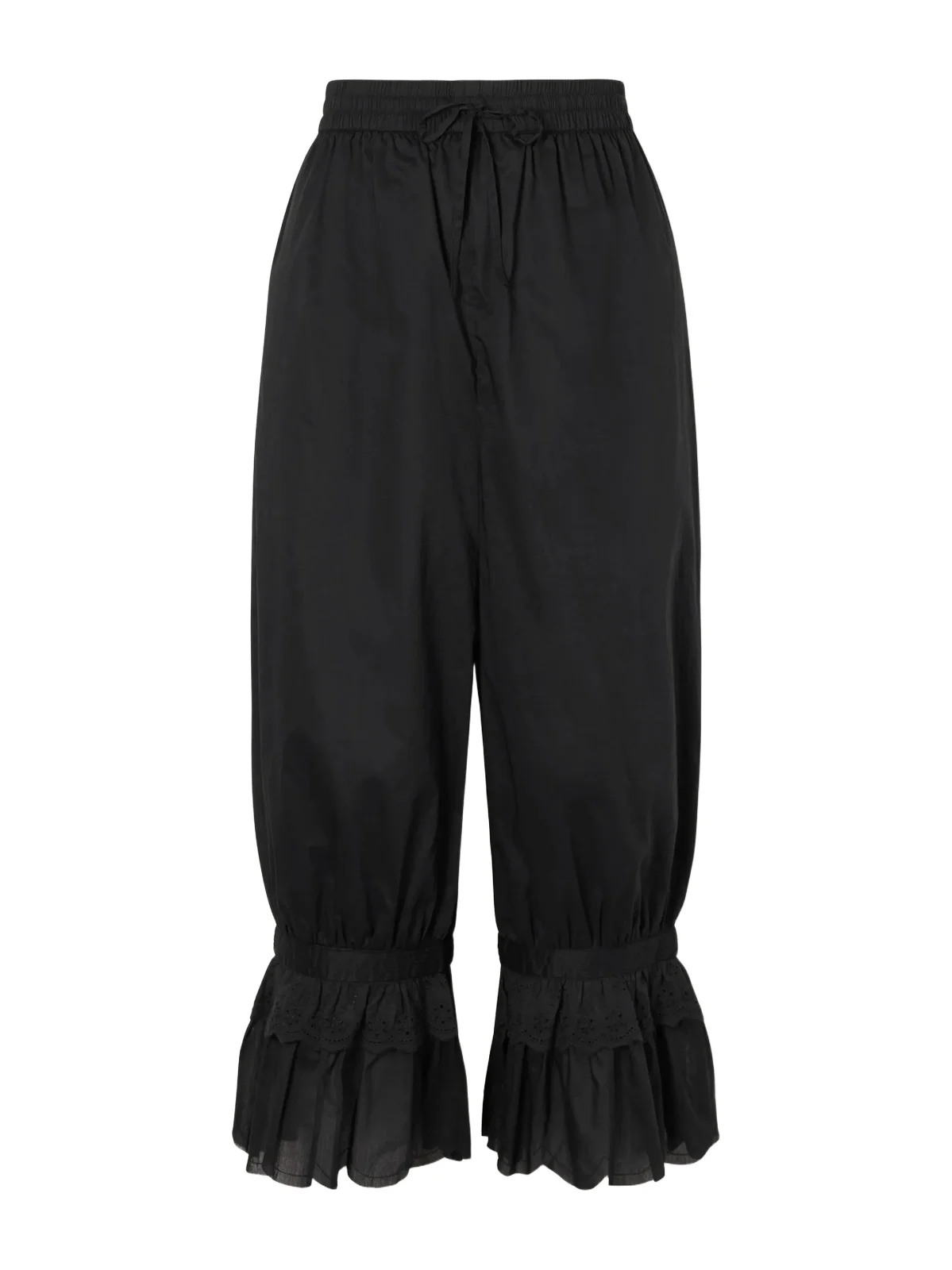 Staud Renzo Cropped Scalloped Cotton-voile Balloon Pants