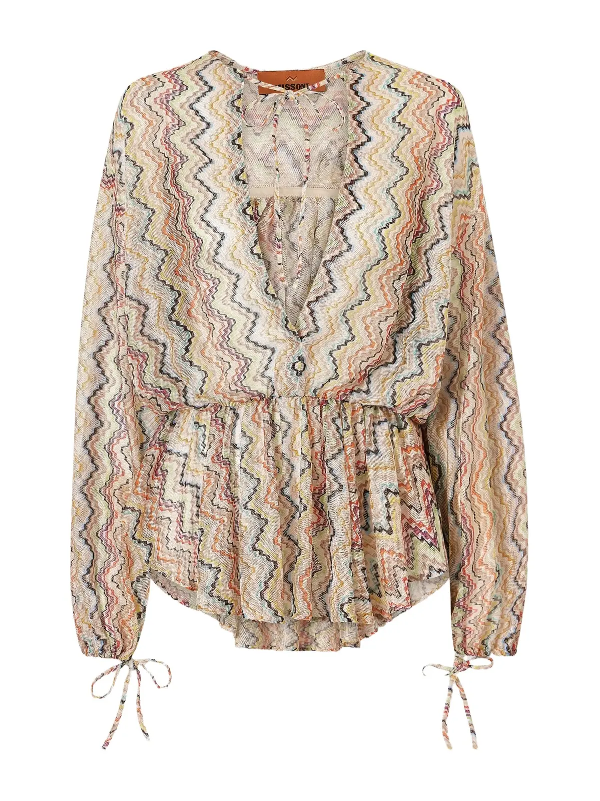 Missoni Mare Gathered Striped Crochet-knit Coverup