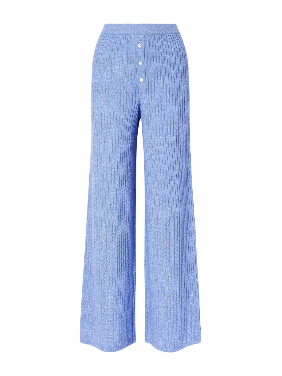 Everywear Ribbed Cashmere And Linen-blend Wide-leg Pants