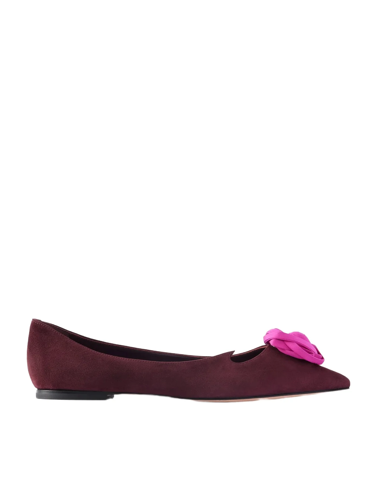 Roger Vivier Rose Ball Embellished Suede Ballet Flats