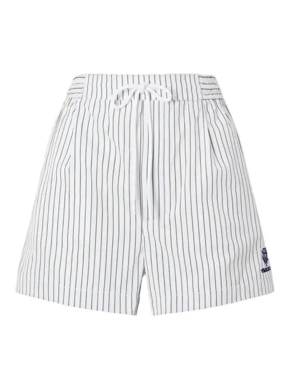 Polo Ralph Lauren + Wimbledon Logo-embroidered Striped Cotton Shorts