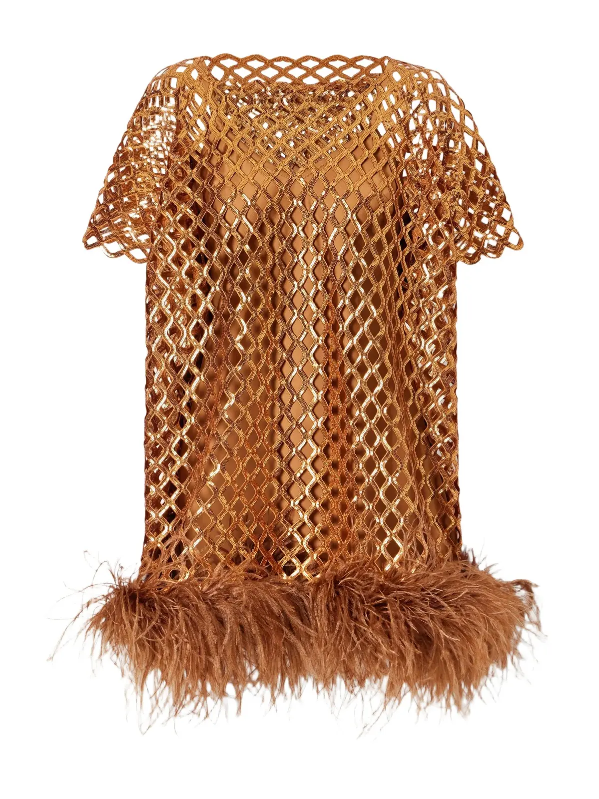Feather-trimmed Sequined Blouse Feather-trimmed Sequined Blouse