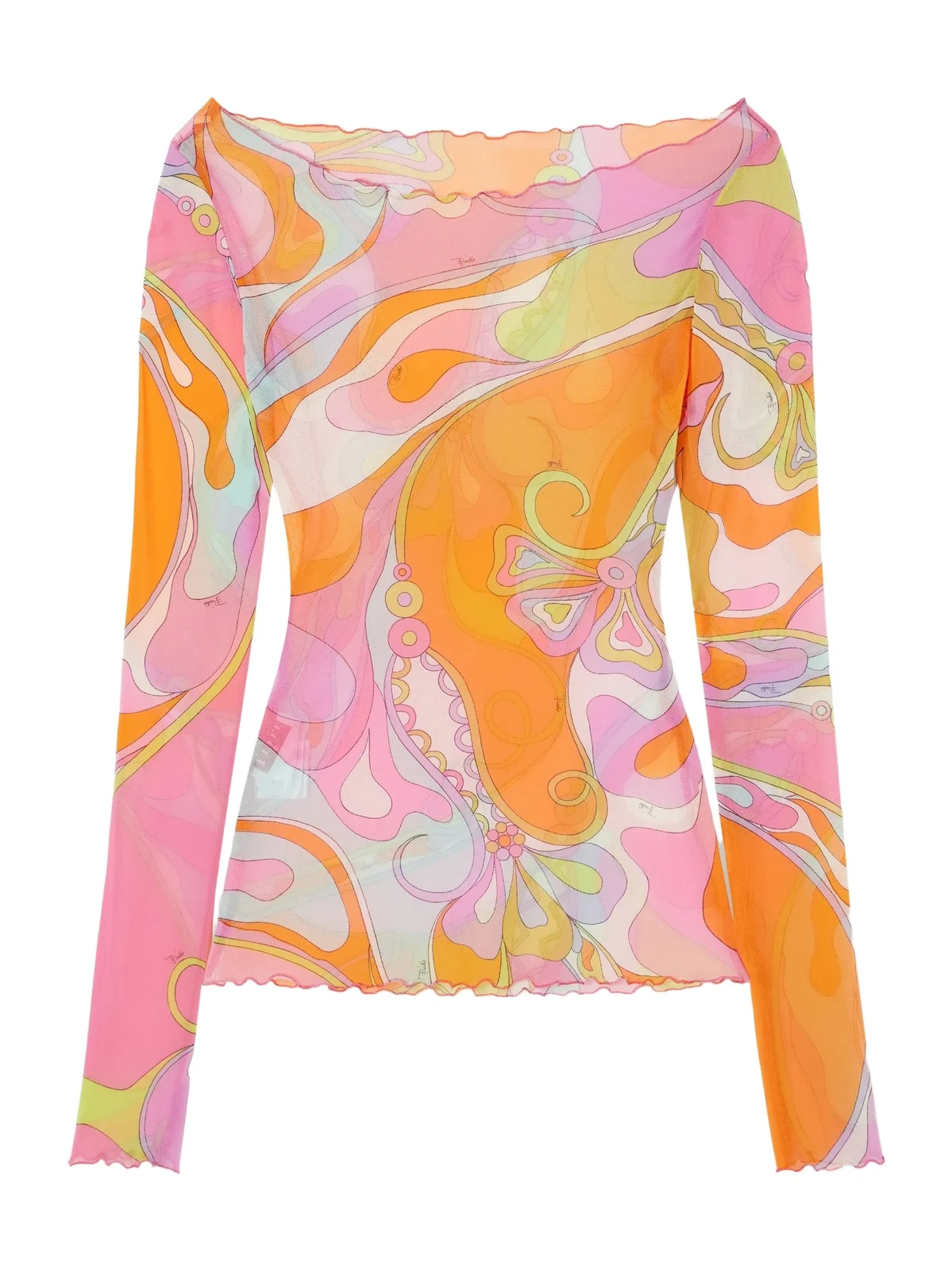 PUCCI Printed Stretch-tulle Top