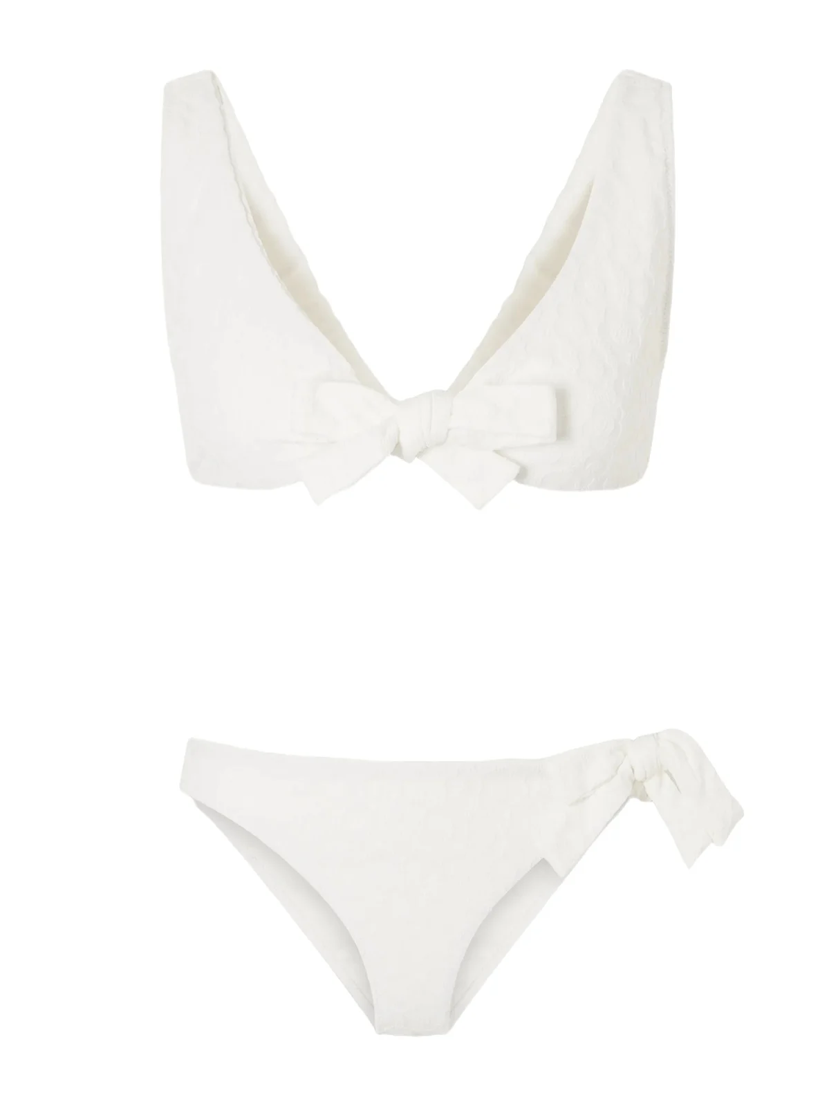 Lisa Marie Fernandez Bow Floral-jacquard Bikini
