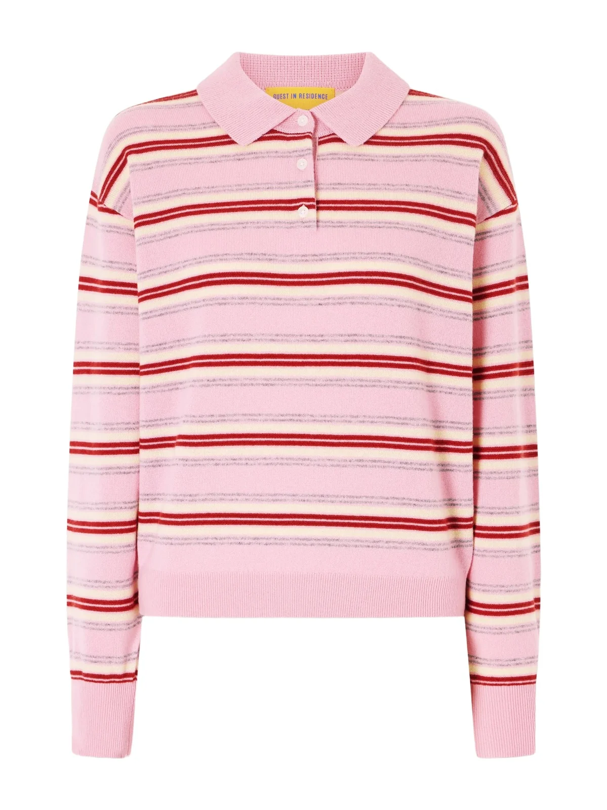 Collegiate Striped Cashmere Polo Sweater Collegiate Striped Cashmere Polo Sweater