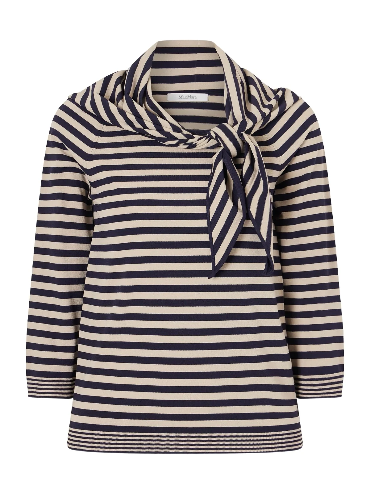 Fenice Tie-detailed Striped Jersey Sweater Fenice Tie-detailed Striped Jersey Sweater