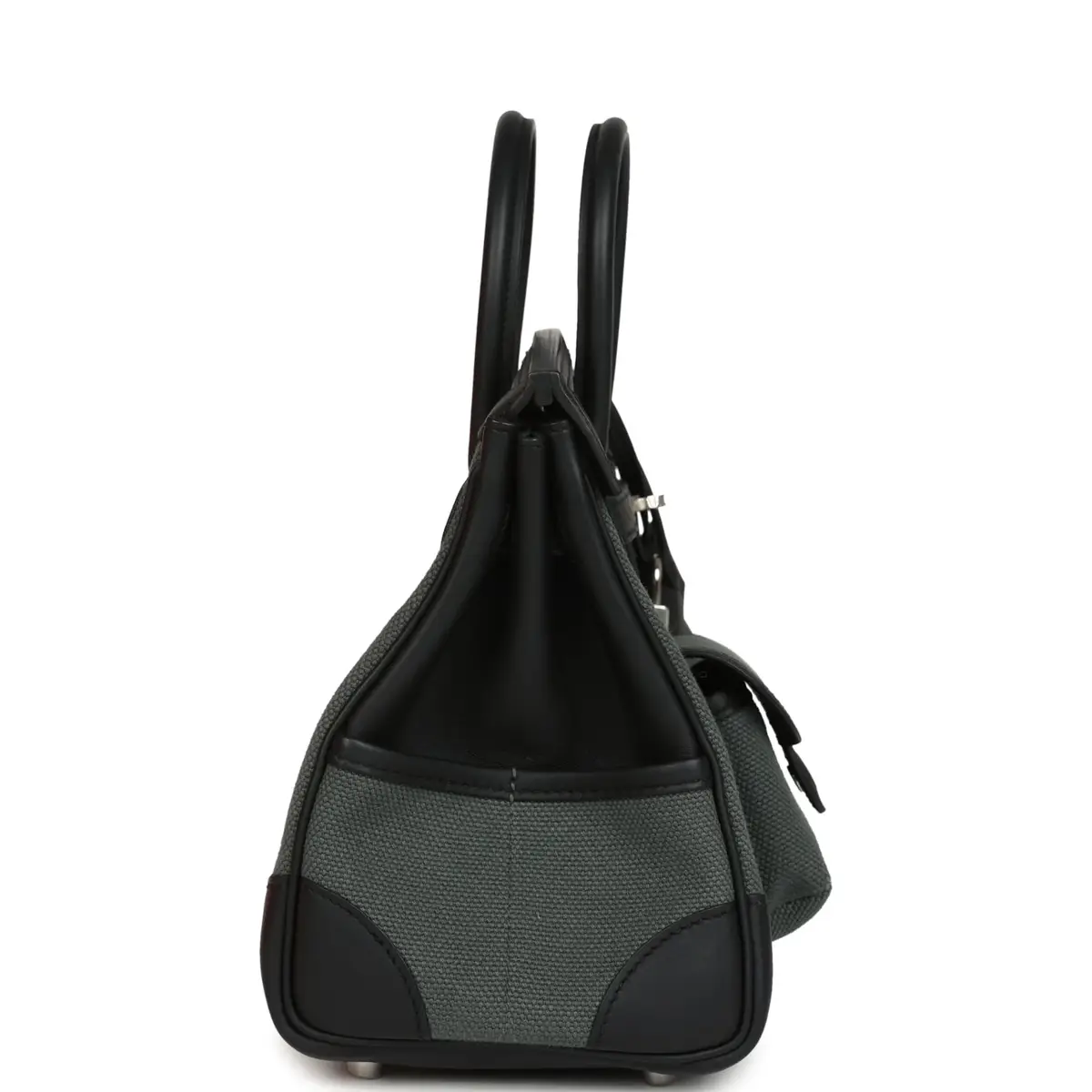 HERMÈS Hermes Birkin 25 Cargo Vert Mangrove Toile Goeland and Black Swift Palladium Hardware | Thumbnail 3 HERMÈS Hermes Birkin 25 Cargo Vert Mangrove Toile Goeland and Black Swift Palladium Hardware | Thumbnail 3