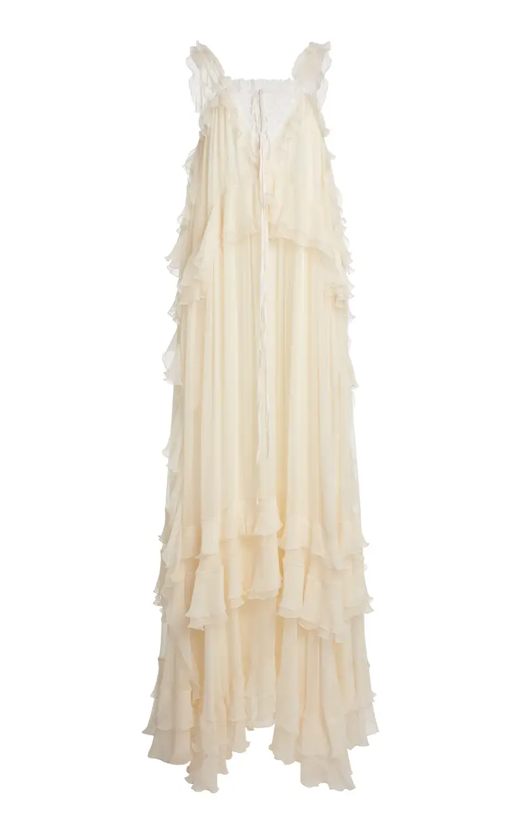 Chloé Ruffled Silk-Lace Maxi Dress | Image 1 Chloé Ruffled Silk-Lace Maxi Dress | Image 1