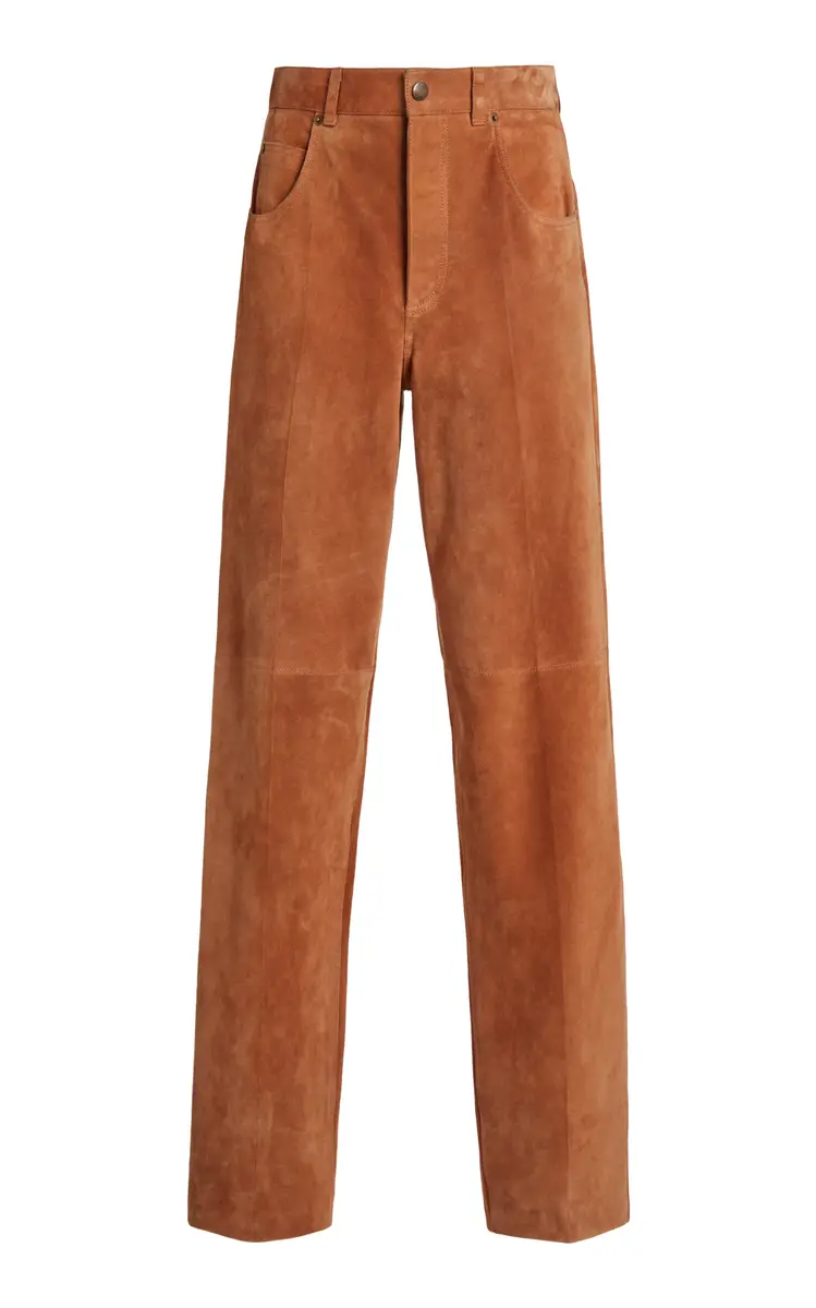 Chloé Suede Straight-Leg Pants | Thumbnail 3 Chloé Suede Straight-Leg Pants | Thumbnail 3