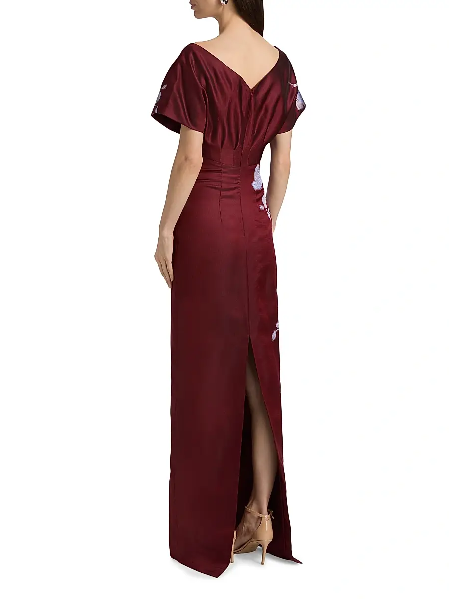 Lela Rose Women's Rose Fil Coupé Column Gown | Thumbnail 5 Lela Rose Women's Rose Fil Coupé Column Gown | Thumbnail 5