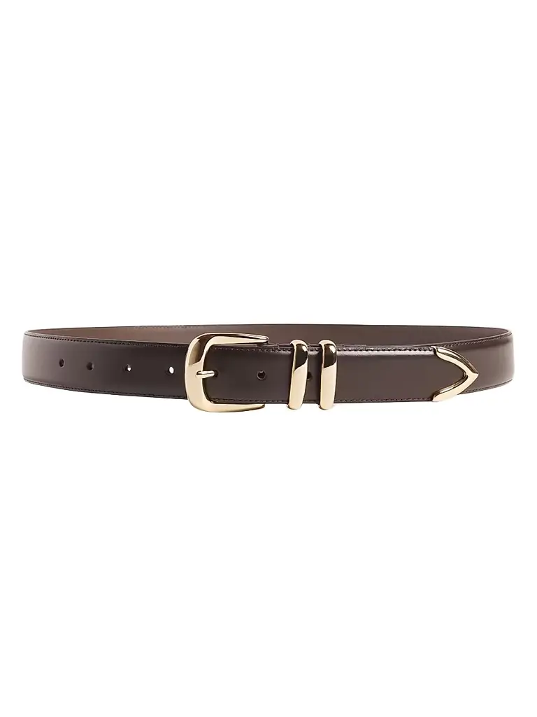 Favorite Daughter Women's The Jordan Leather Belt - Dark Brown Gold - Size XL | Image 1 Favorite Daughter Women's The Jordan Leather Belt - Dark Brown Gold - Size XL | Image 1