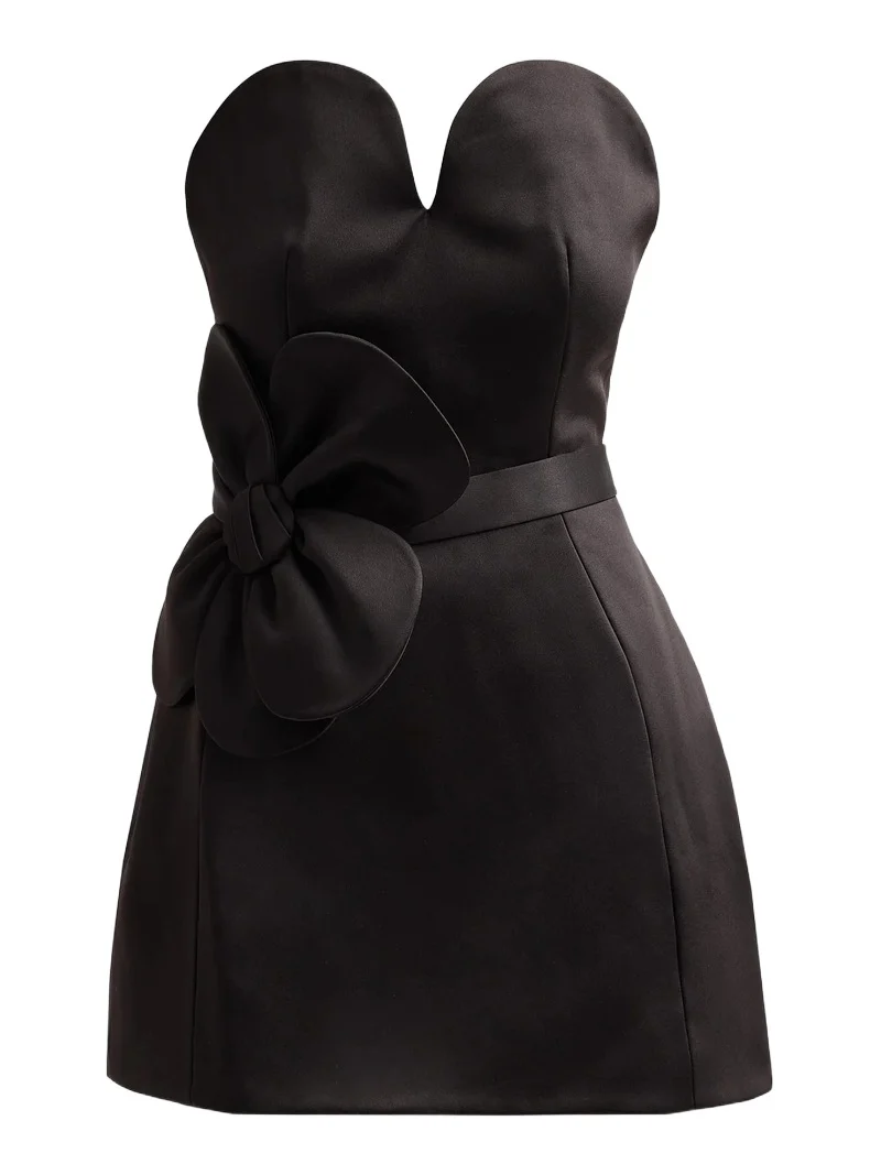 Women's Satin Daisy Belted Minidress Women's Satin Daisy Belted Minidress