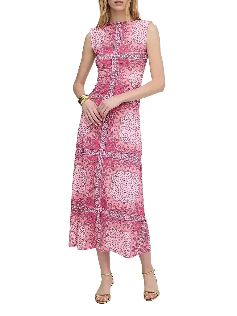 Hill House Home Women's The Sloane Dress - Berry Paisley Scarf - Size XL | Image 1 Hill House Home Women's The Sloane Dress - Berry Paisley Scarf - Size XL | Image 1