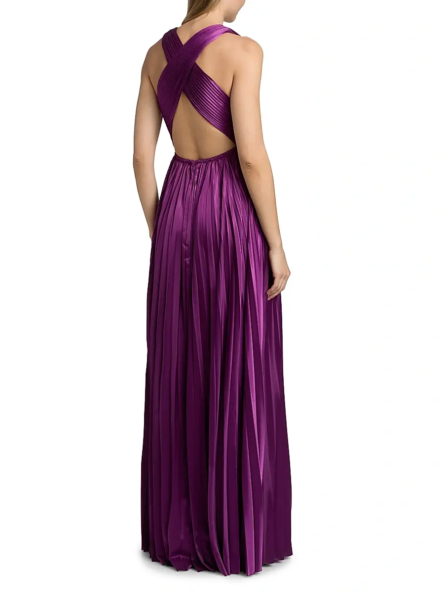 Ulla Johnson Women's Lena Accordion-Pleated Satin Gown | Thumbnail 5 Ulla Johnson Women's Lena Accordion-Pleated Satin Gown | Thumbnail 5