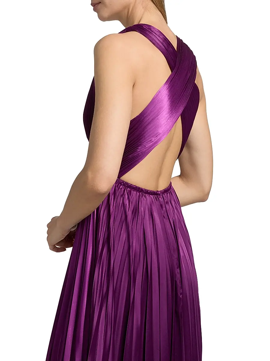 Ulla Johnson Women's Lena Accordion-Pleated Satin Gown | Thumbnail 6 Ulla Johnson Women's Lena Accordion-Pleated Satin Gown | Thumbnail 6