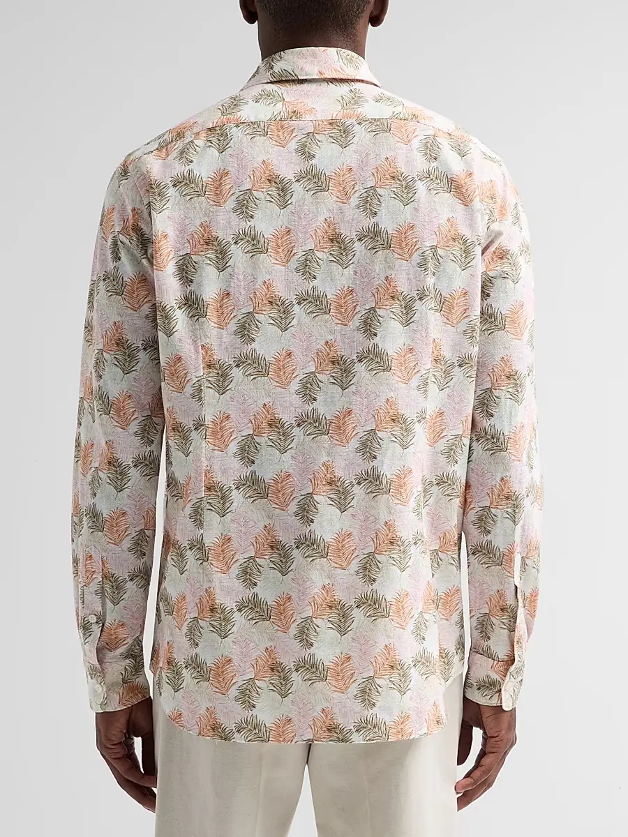 Saks Fifth Avenue Men's COLLECTION Palm Cotton Shirt | Thumbnail 3 Saks Fifth Avenue Men's COLLECTION Palm Cotton Shirt | Thumbnail 3