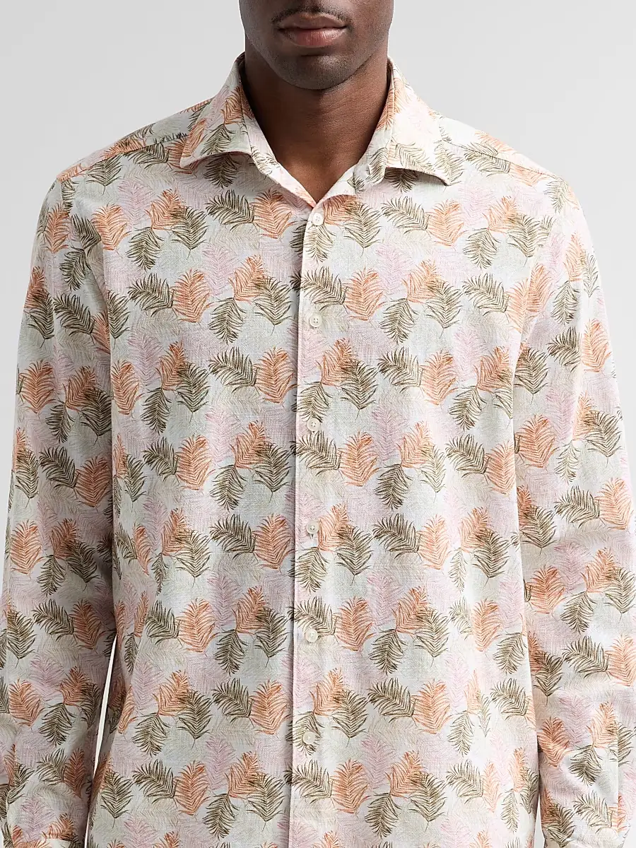 Saks Fifth Avenue Men's COLLECTION Palm Cotton Shirt | Thumbnail 5 Saks Fifth Avenue Men's COLLECTION Palm Cotton Shirt | Thumbnail 5