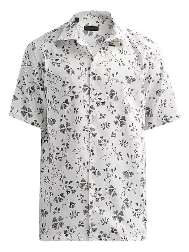 Men's COLLECTION Flower Linen-Cotton Short-Sleeve Shirt Men's COLLECTION Flower Linen-Cotton Short-Sleeve Shirt