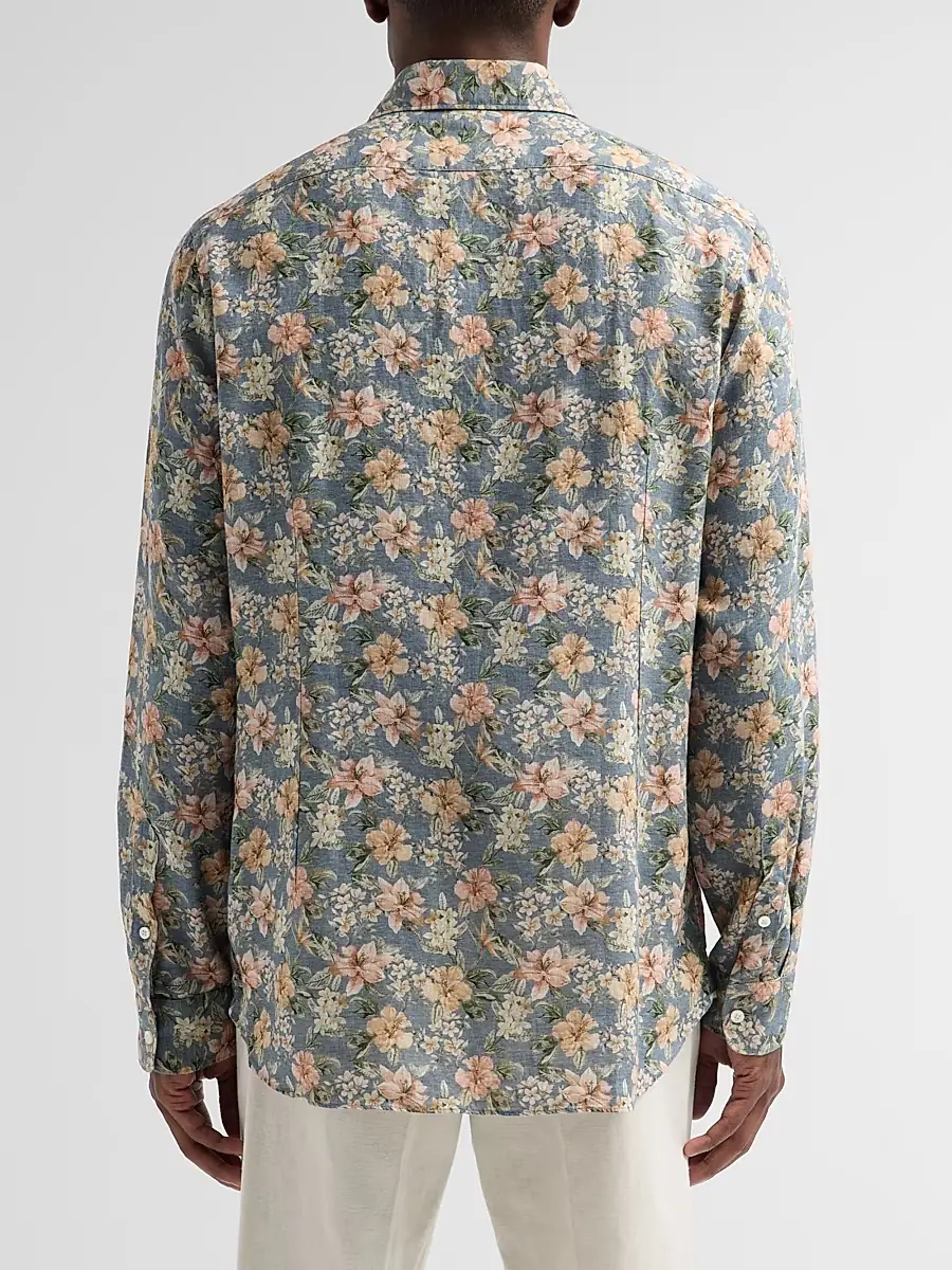Saks Fifth Avenue Men's COLLECTION Flower Linen Shirt | Thumbnail 3 Saks Fifth Avenue Men's COLLECTION Flower Linen Shirt | Thumbnail 3