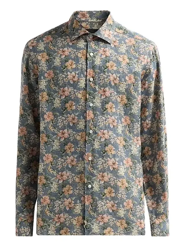 Men's COLLECTION Flower Linen Shirt Men's COLLECTION Flower Linen Shirt