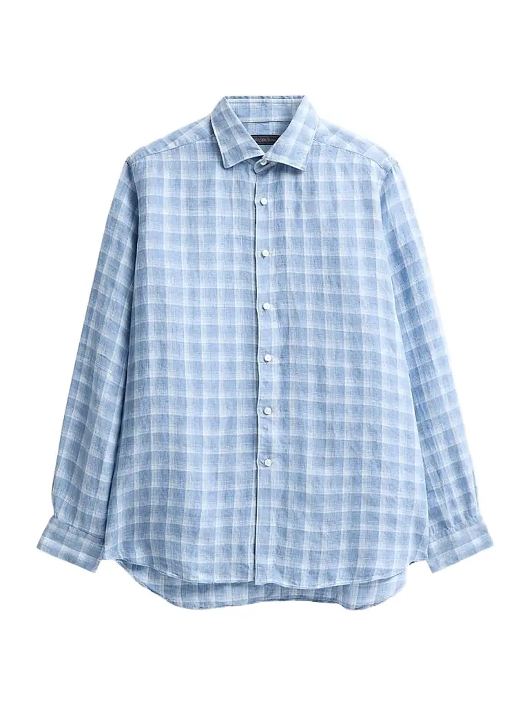 Saks Fifth Avenue Men's COLLECTION Check Linen Shirt